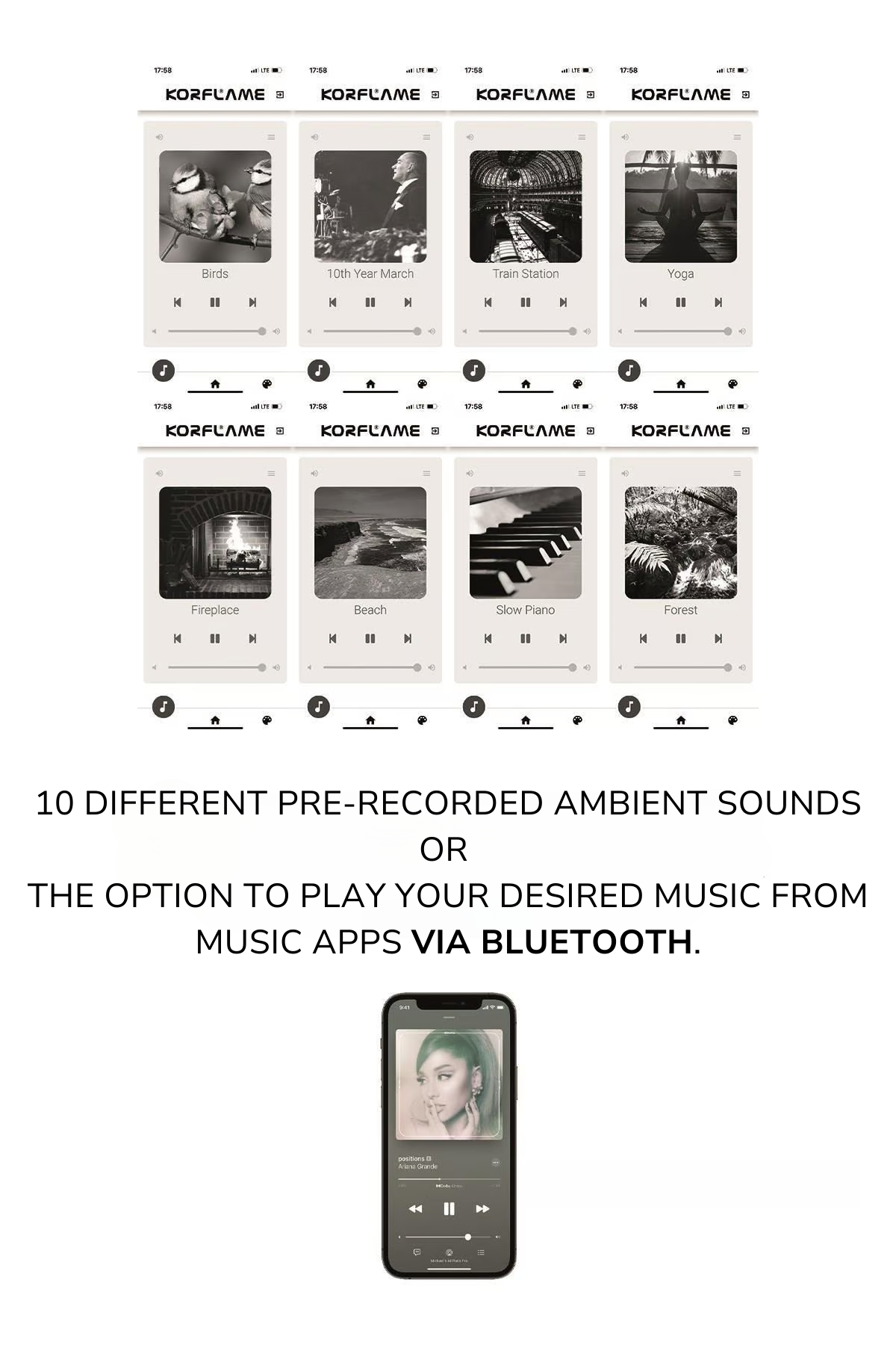 Korcam 100 Wall Mounted Electric Fireplace Insert without Heater