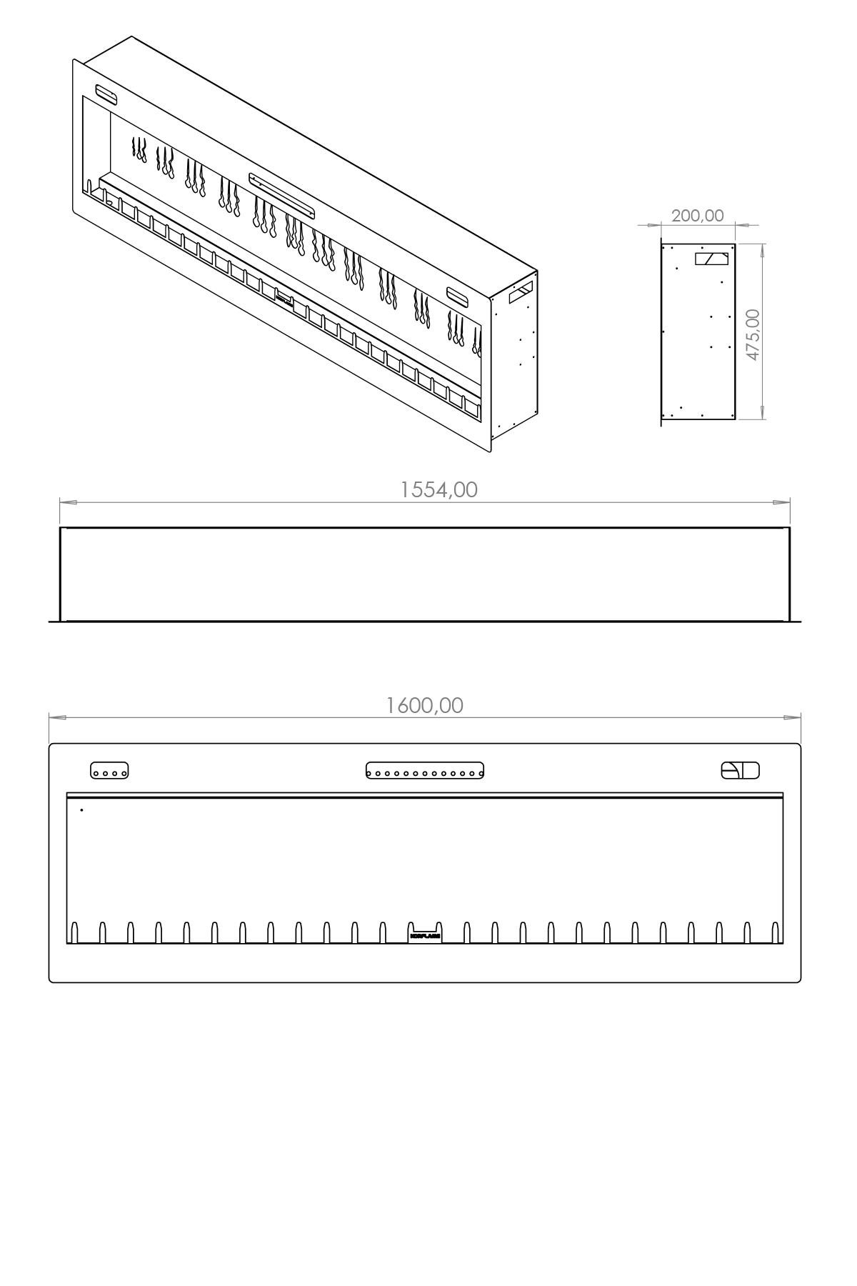 Korcam 160 S - Isıtmalı Elektrikli Şömine