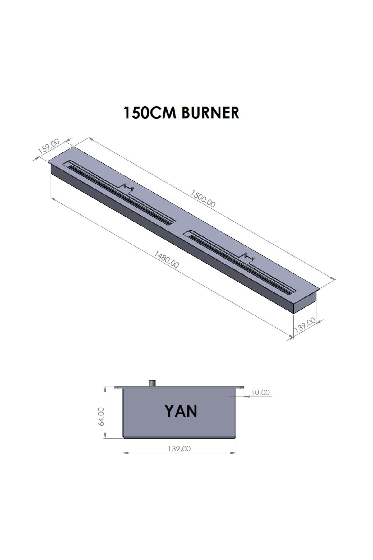 Korflame 150 Cm Burner Bacasız Şömine