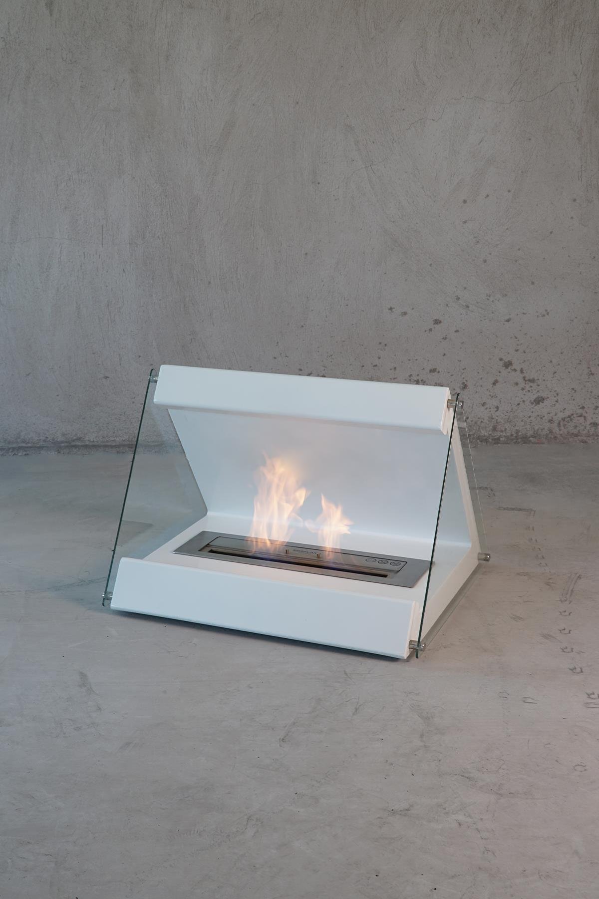 Korflame Angi Beyaz Bacasız Şömine