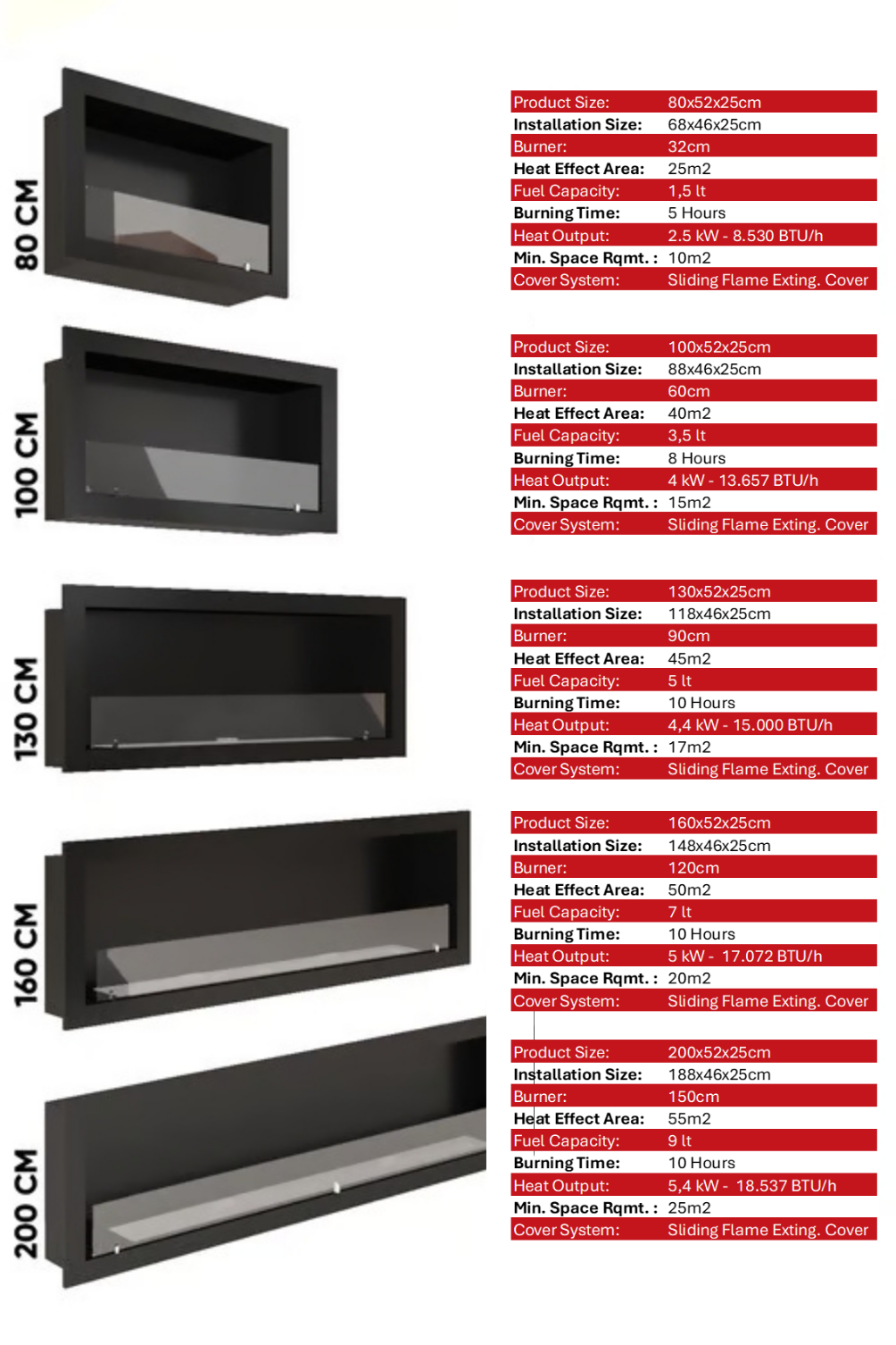 Korflame Ankastre 100 Cm Bioethanol Fireplace