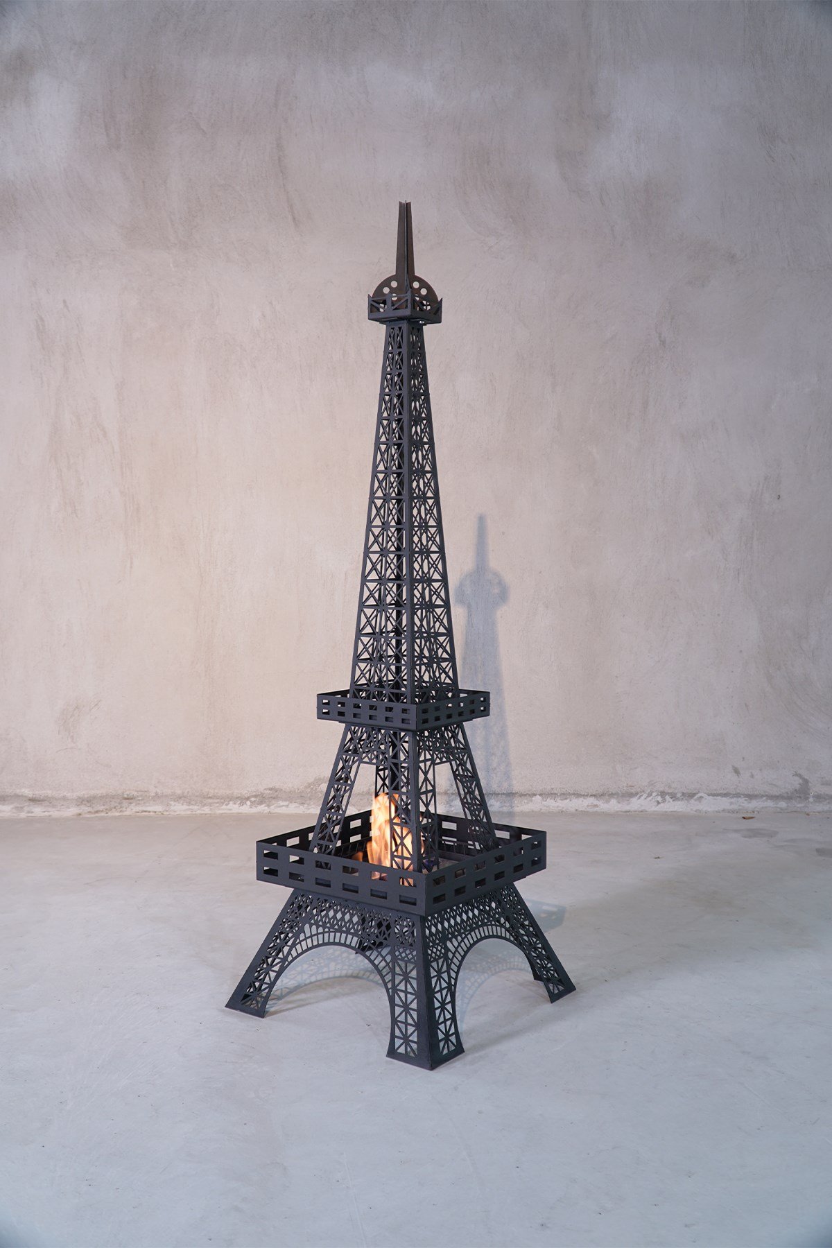 Korflame Eyfel Kulesi Bacasız Şömine