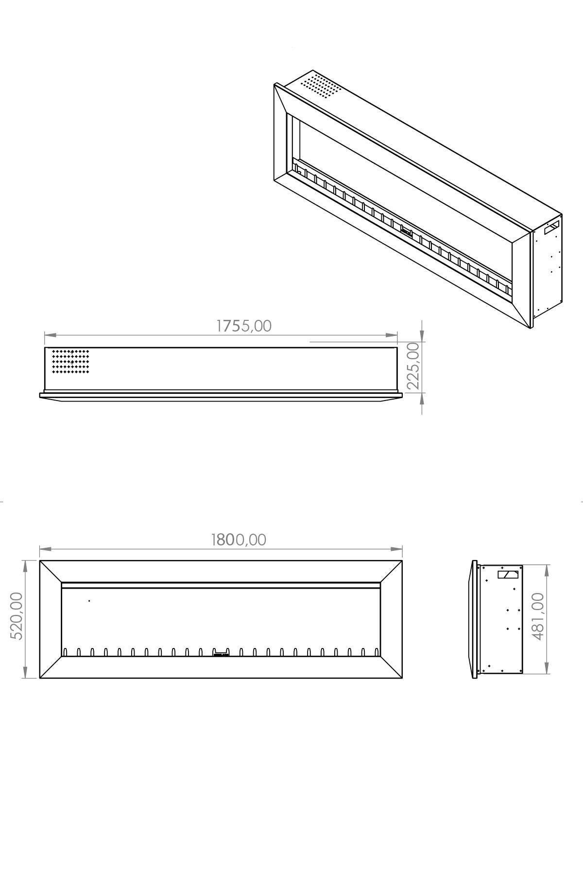 Kormet 180 S - Isıtmalı Elektrikli Şömine