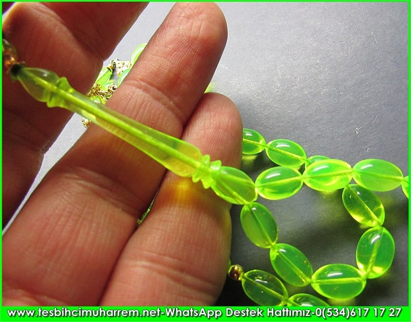  Orjinal Altın Püsküllü Fosforik Plexiglass Tesbih Gemerekli Yusuf 