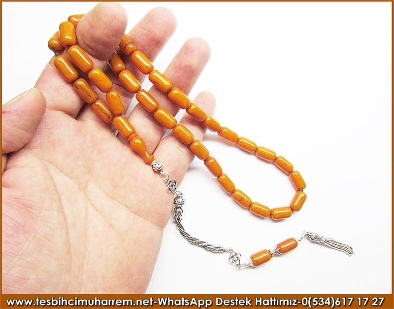  Özel Gümüş Tasarım Eski Usül Sıkma Kehribar Tesbih Aksoyoğulları