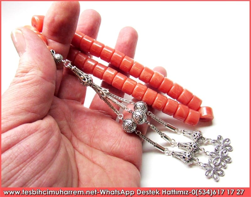  Özel Gümüş Tasarım Tekeri Katalin Tesbih Tomafili Turuncu