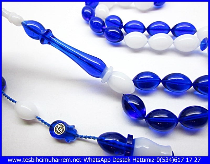  Özel İşçilik Mavi Beyaz Plexiglass Tesbih İzmirlim