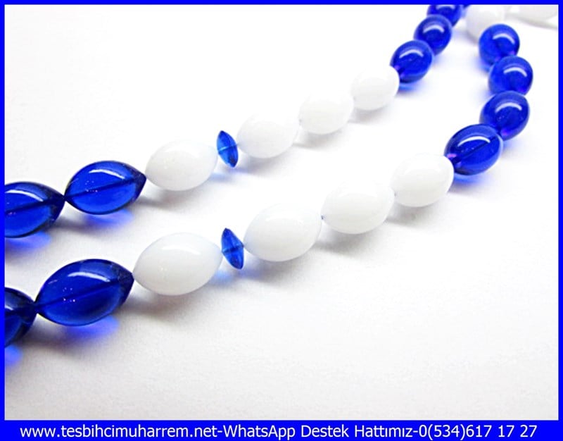  Özel İşçilik Mavi Beyaz Plexiglass Tesbih İzmirlim