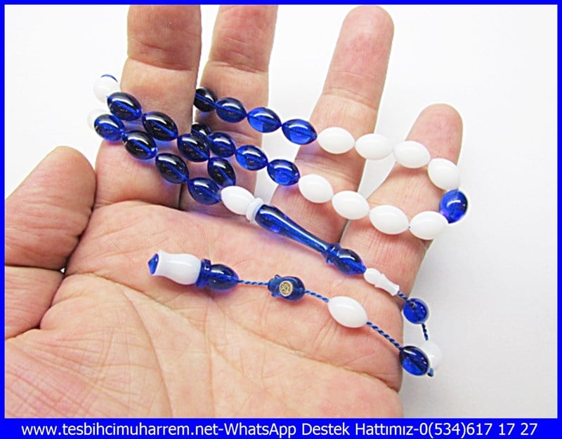  Özel İşçilik Mavi Beyaz Plexiglass Tesbih İzmirlim