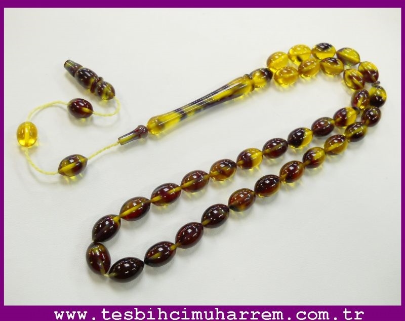 8X12 mm TESBİH-ÜL ERGUVAN-İ BUKALEMUN SIKMA KEHRİBAR TESBİH