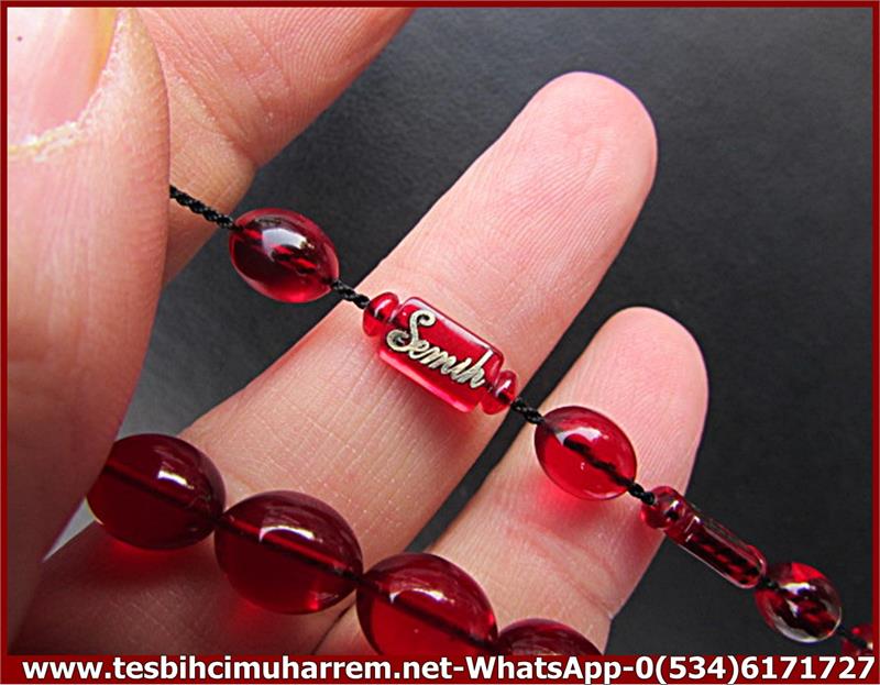 ATEŞ KEHRİBAR TESBİH 8,5*11 mm İSMİNİZE ÖZEL