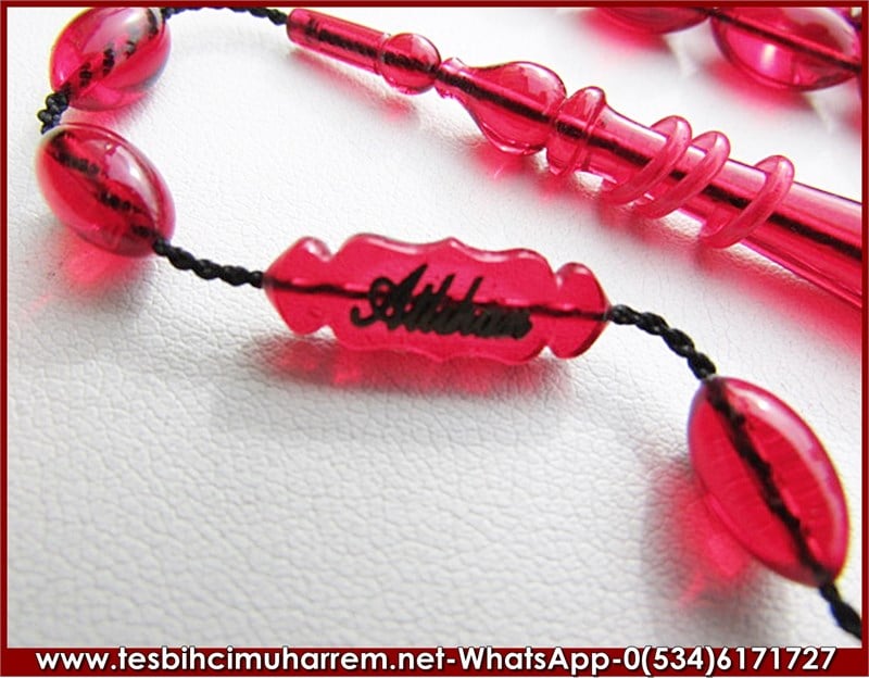 ATEŞ KEHRİBAR TESBİH 6,5*12 mm ALTIN VARAKLI İSMİNİZE ÖZEL