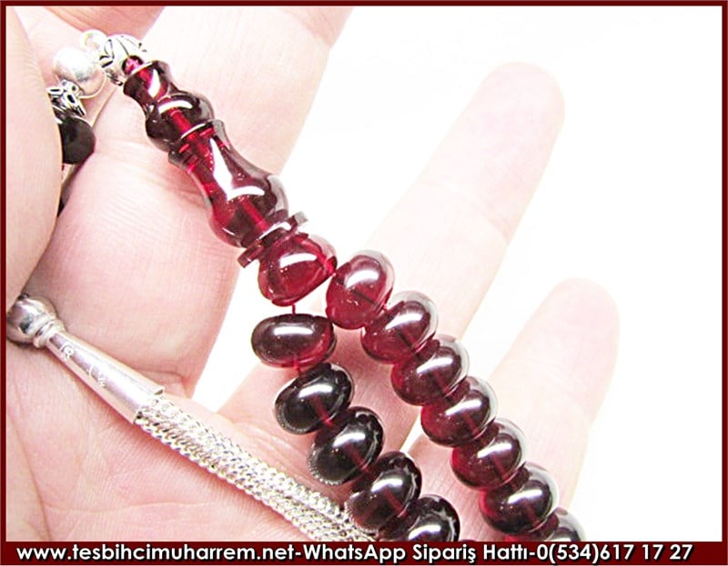99 luk Ateş Kehribar Tesbih 6,5*10 mm Dağ Çayı Dua Tesbihatı