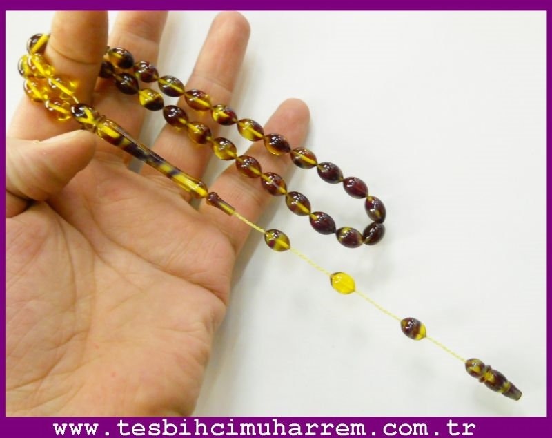 8X12 mm TESBİH-ÜL ERGUVAN-İ BUKALEMUN SIKMA KEHRİBAR TESBİH
