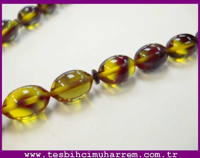 8X12 mm TESBİH-ÜL ERGUVAN-İ BUKALEMUN SIKMA KEHRİBAR TESBİH