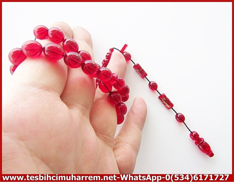 ATEŞ KEHRİBAR TESBİH 9*11 mm İSMİNİZE ÖZEL AİLE İŞİ