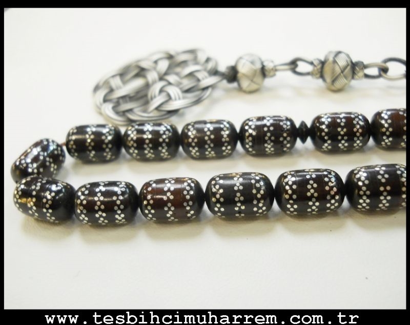 KUKA TESBİH 7.5X12 mm GÜMÜŞ KAKMA KAZAZİYE KAMÇI