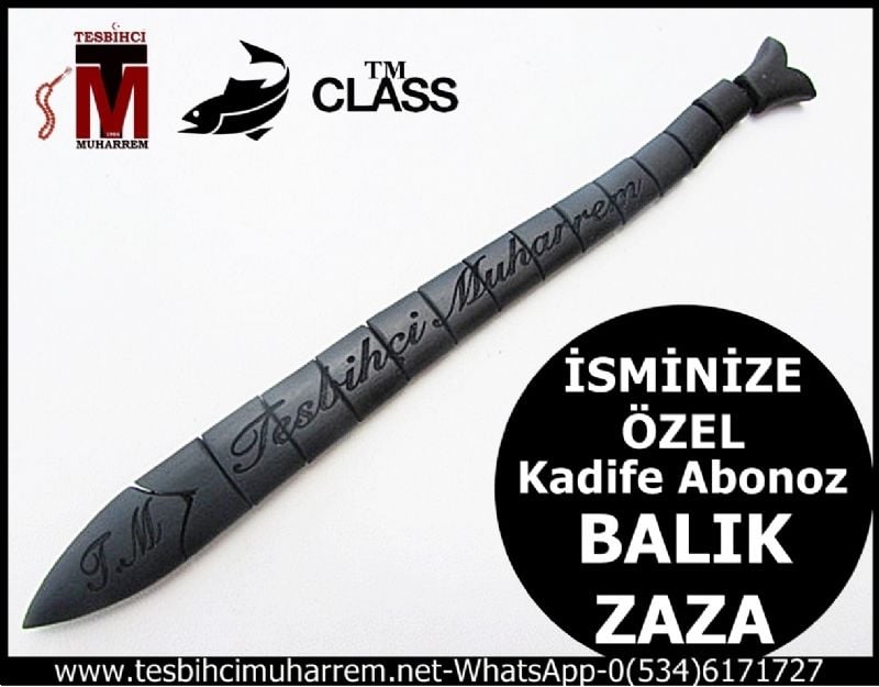 İSMİNİZE ÖZEL KADİFE ABANOZ BALIK ZAZA TESBİH