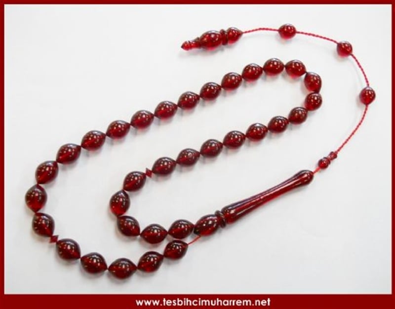 8X11 mm TESBİH-ÜL ATEŞ-İ BAR KEHRİBAR TESBİH