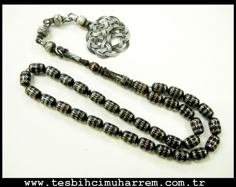 KUKA TESBİH 7.5X12 mm GÜMÜŞ KAKMA KAZAZİYE KAMÇI