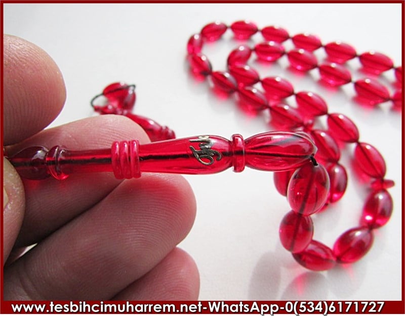 ATEŞ KEHRİBAR TESBİH 6,5*12 mm ALTIN VARAKLI İSMİNİZE ÖZEL