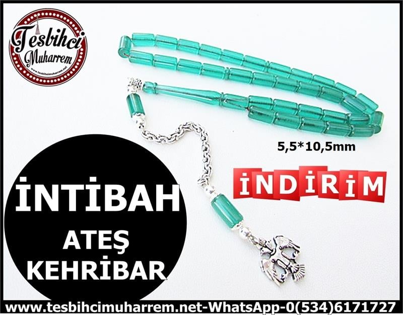 ATEŞ KEHRİBAR TESBİH 5,5*10,5 mm İNTİBAH