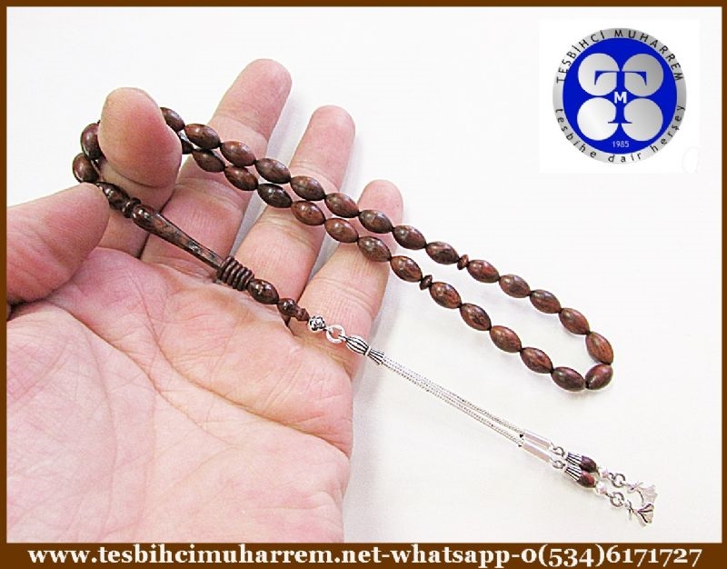 YILAN AĞACI TESBİH 7x11.5 mm NATUREL SNAKEWOOD