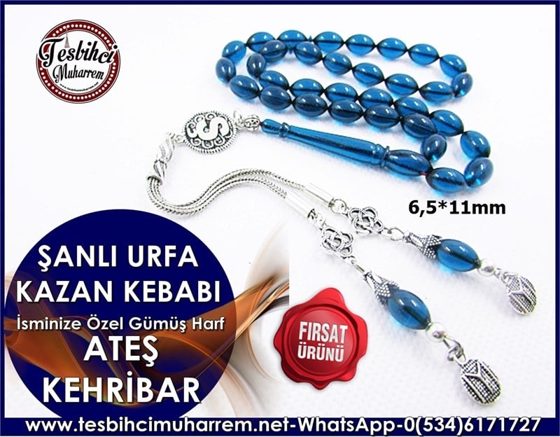 ATEŞ KEHRİBAR TESBİH 6,5*11 mm ŞANLI URFA KAZAN KEBABI