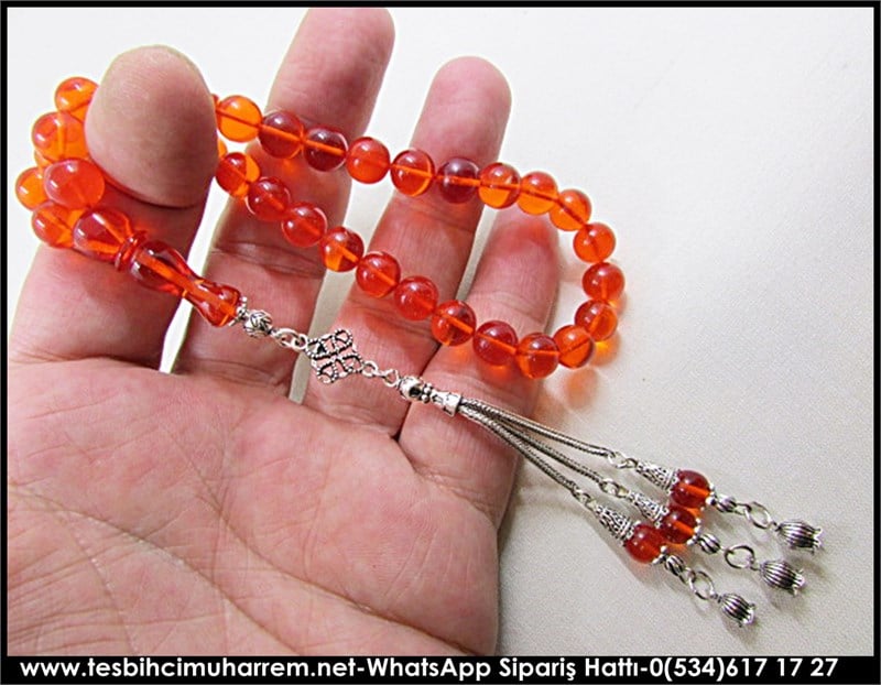 Ateş Kehribar Tesbih 8,5*9 mm Bileklik Arka Mahalle