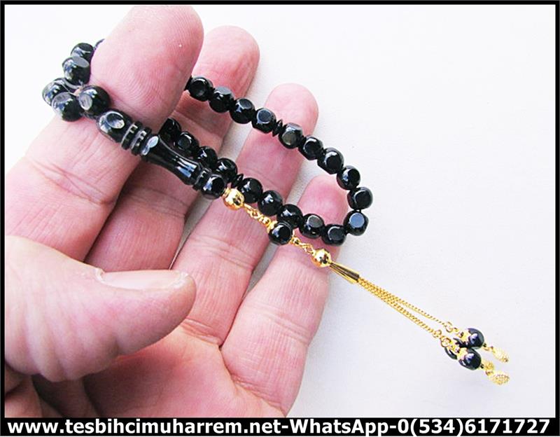 ÖZ ERZURUM OLTU TAŞI TESBİH 6*6 mm ALTIN PÜSKÜLLÜ FASETCAN
