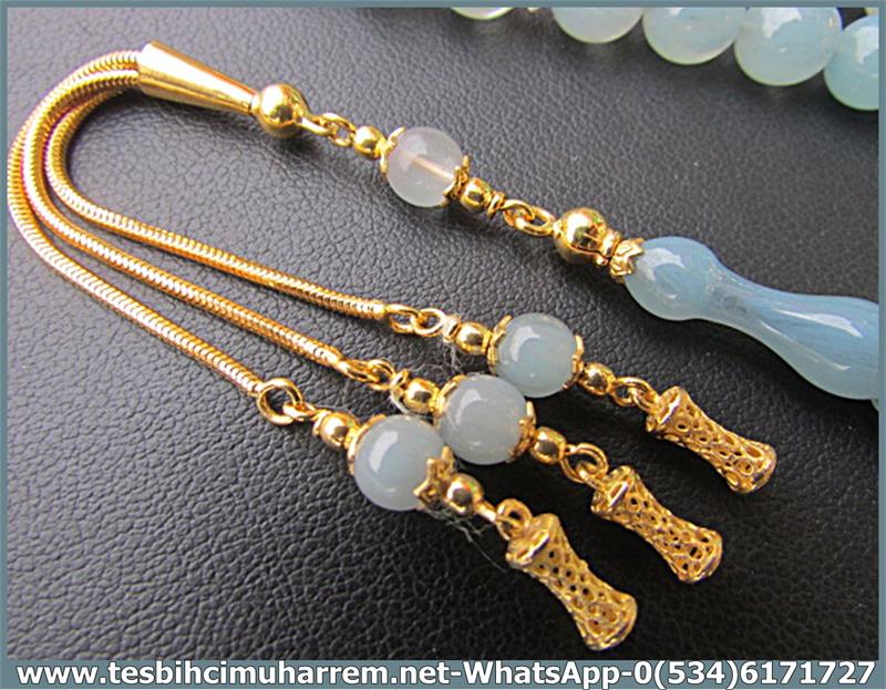 SIKMA KEHRİBAR TESBİH 8*8 mm BUZ GÖLÜ