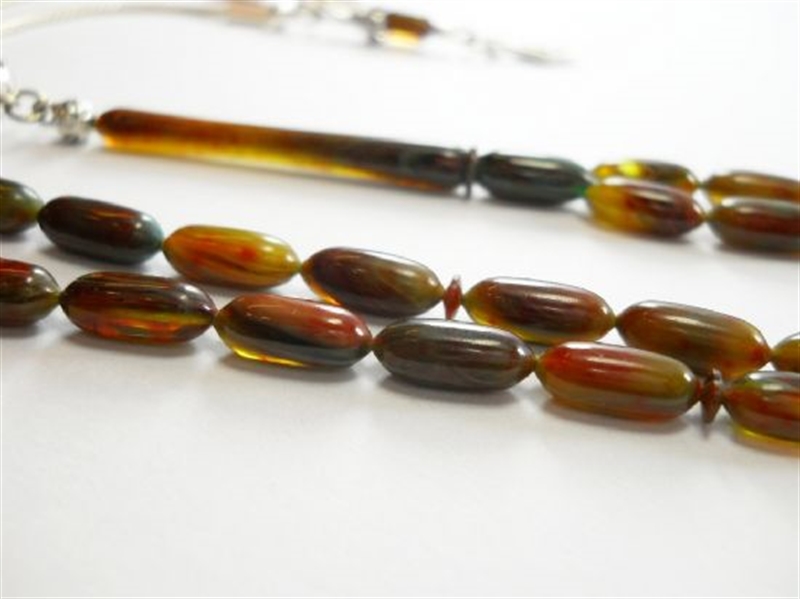 4.5X10.5 mm BUKALEMUN RENKLİ SIKMA KEHRİBAR TESBİH