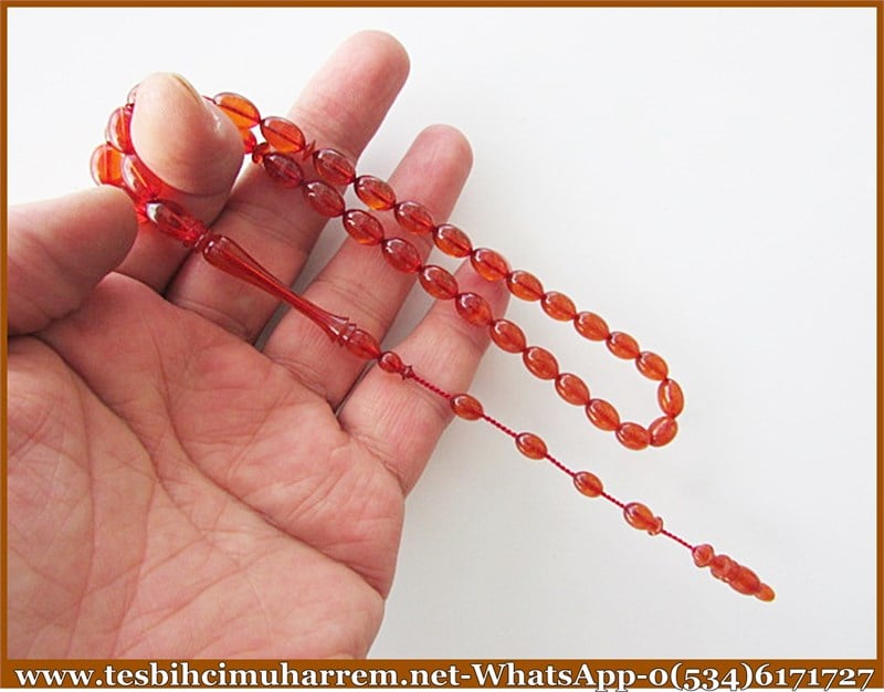 SIKMA KEHRİBAR TESBİH 7*11 mm AĞIZLIKTAN MUAZ
