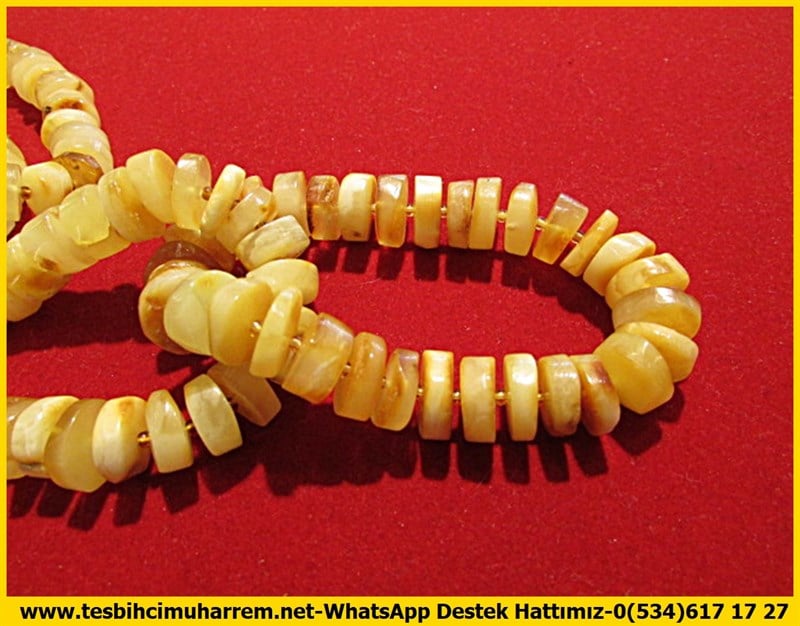 60.5 gr Özel Model Kolye+Bileklik Set Ukrayna Damla Kehribar