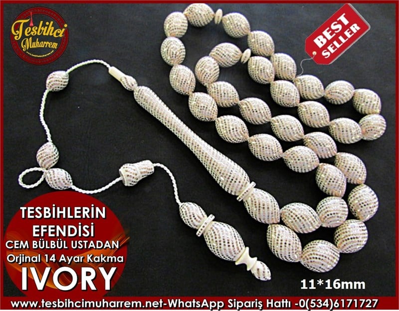 Ivory Rosary 11*16 mm Tesbihlerin Efendisi