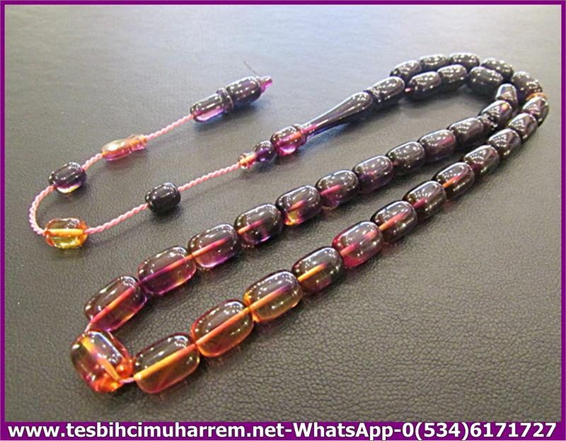 SIKMA KEHRİBAR TESBİH 7*9,5 mm RENKLİ FLAMENCO 