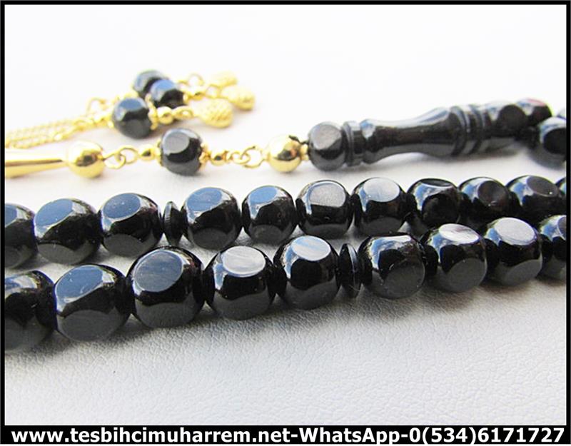 ÖZ ERZURUM OLTU TAŞI TESBİH 6*6 mm ALTIN PÜSKÜLLÜ FASETCAN