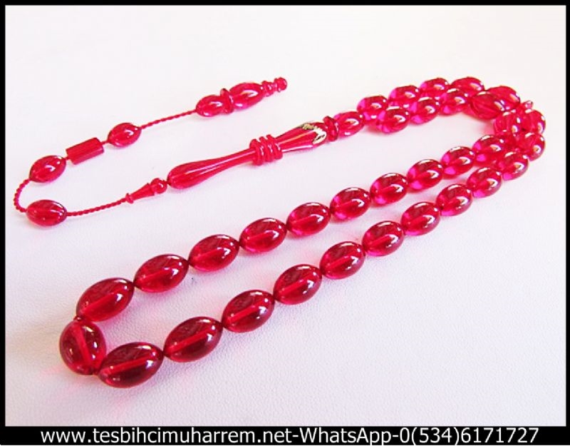 ATEŞ KEHRİBAR TESBİH 7x11 mm  İMAMEDE İSMİNİZE ÖZEL ,ÖZEL İŞÇİLİKLİ