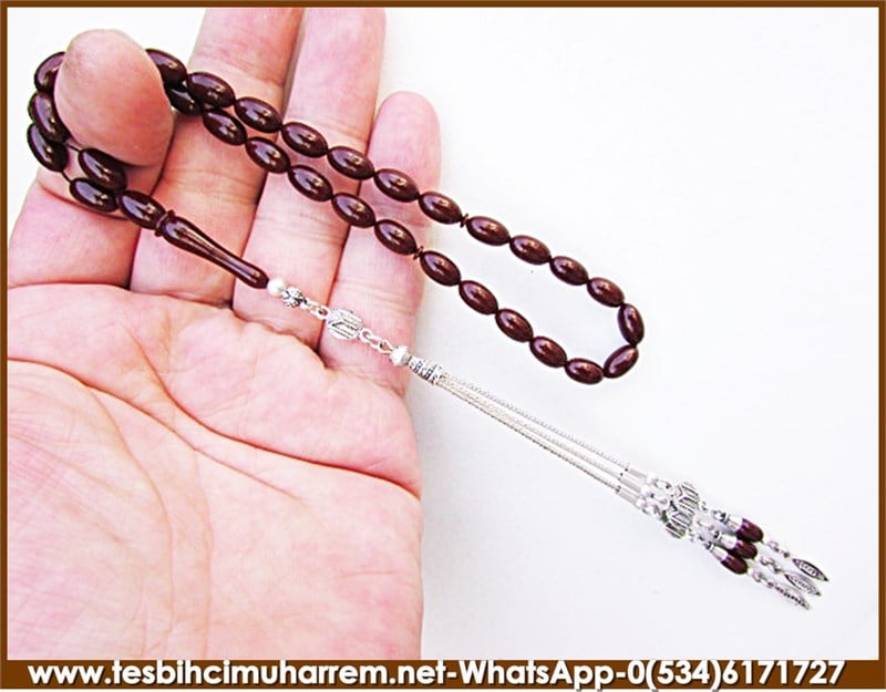 SIKMA KEHRİBAR TESBİH 6*10,5 mm YEMEN KAHVESİ