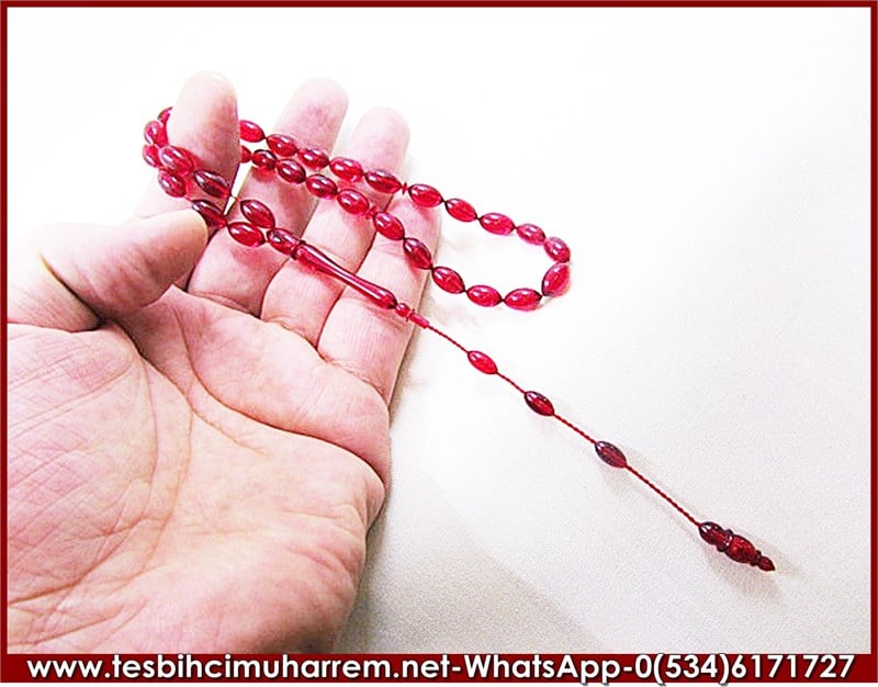 ATEŞ KEHRİBAR TESBİH 6,5*11,5 mm KİREMİTTE KÖFTE