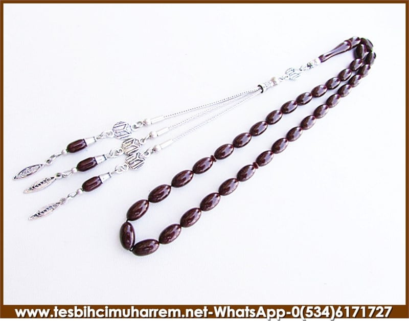 SIKMA KEHRİBAR TESBİH 6*10,5 mm YEMEN KAHVESİ