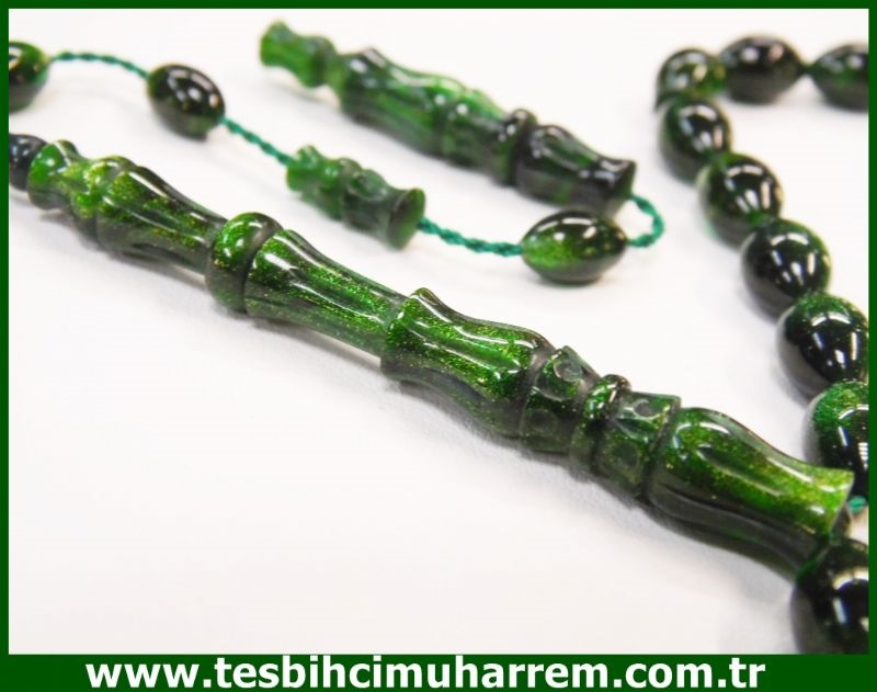 SIKMA KEHRİBAR TESBİH 7x10 mm YILDIZ SIRLI NAKŞIDİL