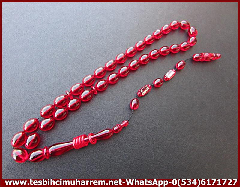 ATEŞ KEHRİBAR TESBİH 8,5*11 mm İSMİNİZE ÖZEL