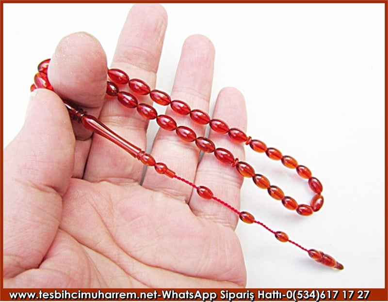 Ateş Kehribar Tesbih 6*9,5 mm Caycumalı Ali