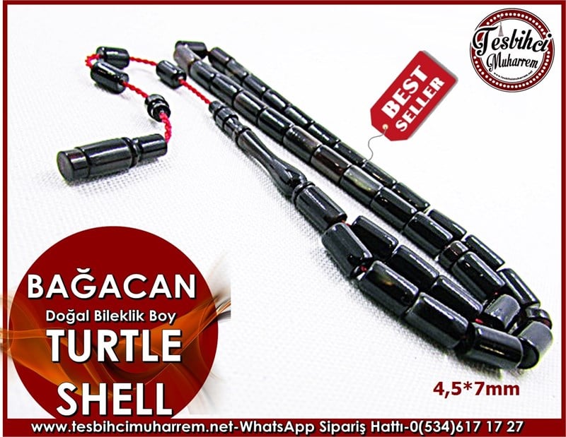 Bağa tesbih 4,5*7 mm Bileklik Turtle Shell Bağacan