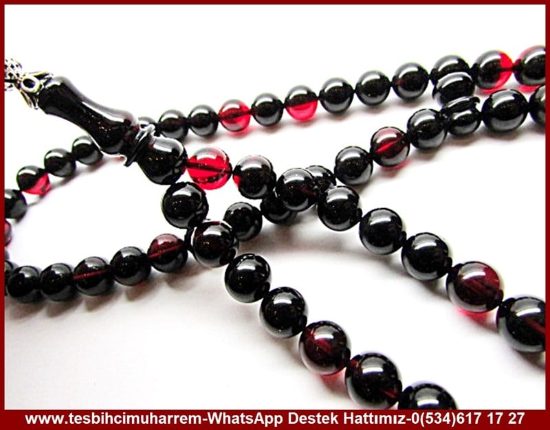 99 luk Küre Kesim Siyah Kırmızı Sıkma Kehribar Kalben Dua Namaz Tesbihatı