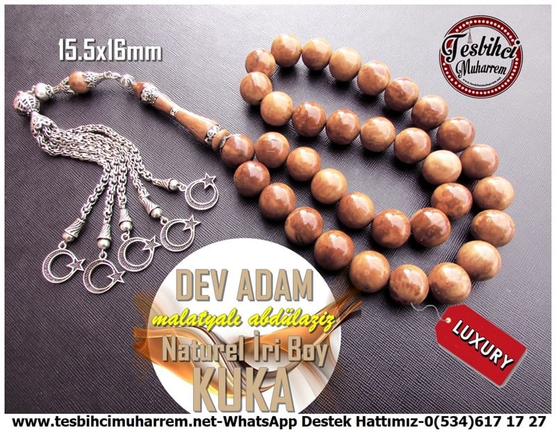Kuka Ağacı TesbihlerTM11470abdülaziz usta özel işçilik iri boy kallavi gümüş püsküllü kuka tesbihTesbih Kuka Eşsiz  Kallavi İri Boy Küre Kesim Gümüş Püsküllü Dev Adam