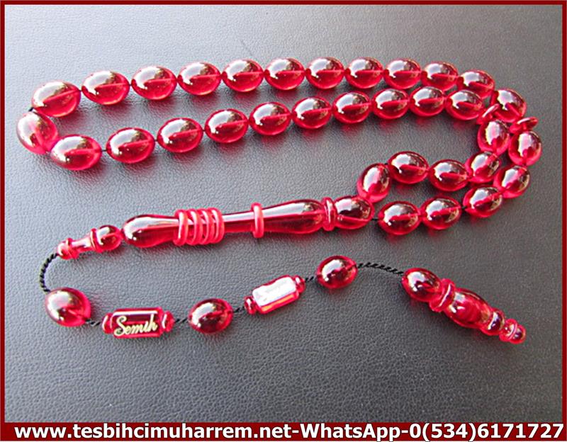 ATEŞ KEHRİBAR TESBİH 8,5*11 mm İSMİNİZE ÖZEL