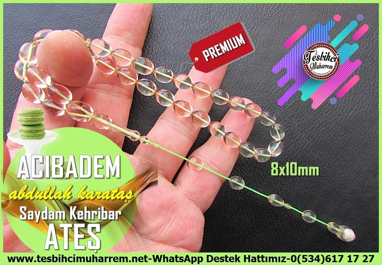 Gül Kurusu Ton TesbihlerTM13980Acıbadem Zarafeti Tespih : Abdullah Karataş Usta İşçilikli Saydam Lüks Ateş Kehribar TesbihTespih Ateş Kehribar I Saydam Lüks Ateş Kehribar Acıbadem Tesbih
