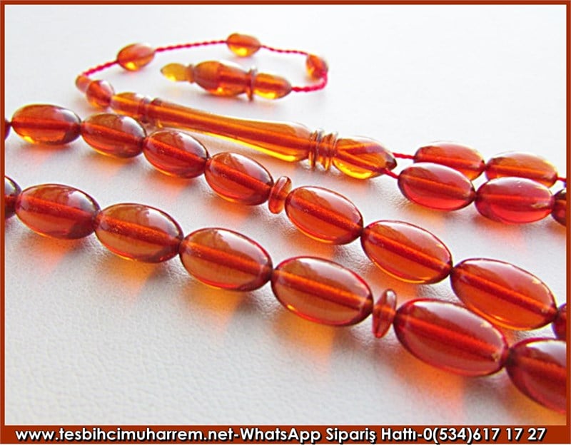 Ateş Kehribar Tesbih 6*9,5 mm Caycumalı Ali
